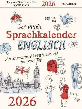 Titelseite Der große Sprachkalender Englisch 2026. Wissenswertes und Unterhaltsames für jeden Tag