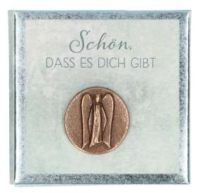 Engel-Plakette aus Bronze. »Schön, dass es dich gibt«
