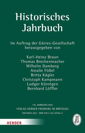 Titelseite Historisches Jahrbuch 145. 145. Jahrgang 2025