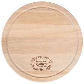 Holzbrett »Danket dem Herrn«. ø 29,5 cm