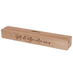 Kartenleiste "Gott ist mitten unter uns" Eichenholz mit Gravur