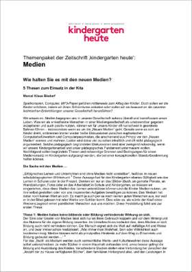  Digitale Medien & Medienerziehung im Kindergarten 