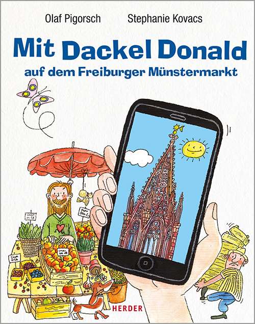 Mit Dackel Donald auf dem Freiburger Münstermarkt