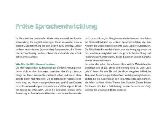52 Blitzideen: Sprache. Entdeckungskiste – Praxisimpulse für Kitas und Schulkindbetreuung