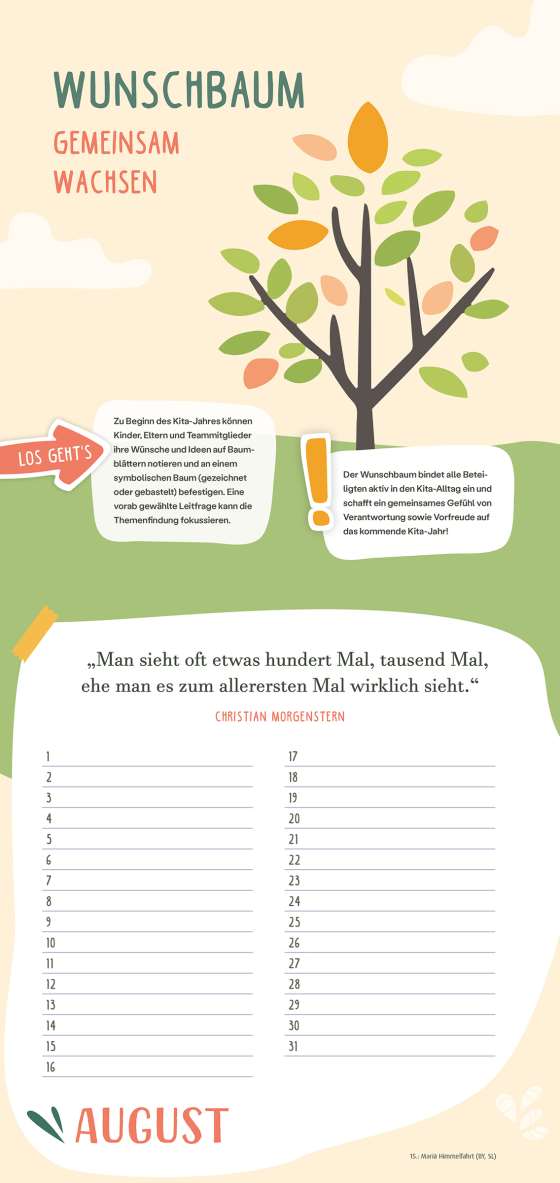 Immerwährender Teamkalender. Für ein gutes Miteinander. Blickwinkel für pädagogische Fachkräfte