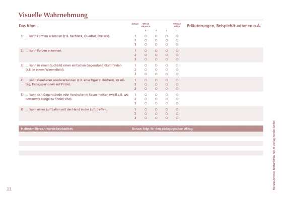 MotorikPlus U3 [10 Bögen]. Beobachtung motorischer, sensorischer, emotionaler, sozialer und kognitiver Kompetenzen von Kindern im Alltag von Kindertageseinrichtungen. Version für Kinder im Alter von 1,0 bis 3,5 Jahren. 10 Beobachtungsbögen