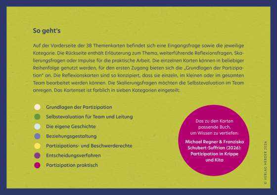 Partizipation in Krippe und Kita. 40 Reflexionskarten für die Teamarbeit