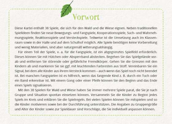 Spiele für Wald und Wiese. für Ganztag und Hort